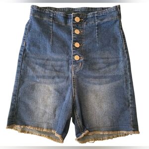 SHEIN Blue Denim High-Waisted Shorts ~EC